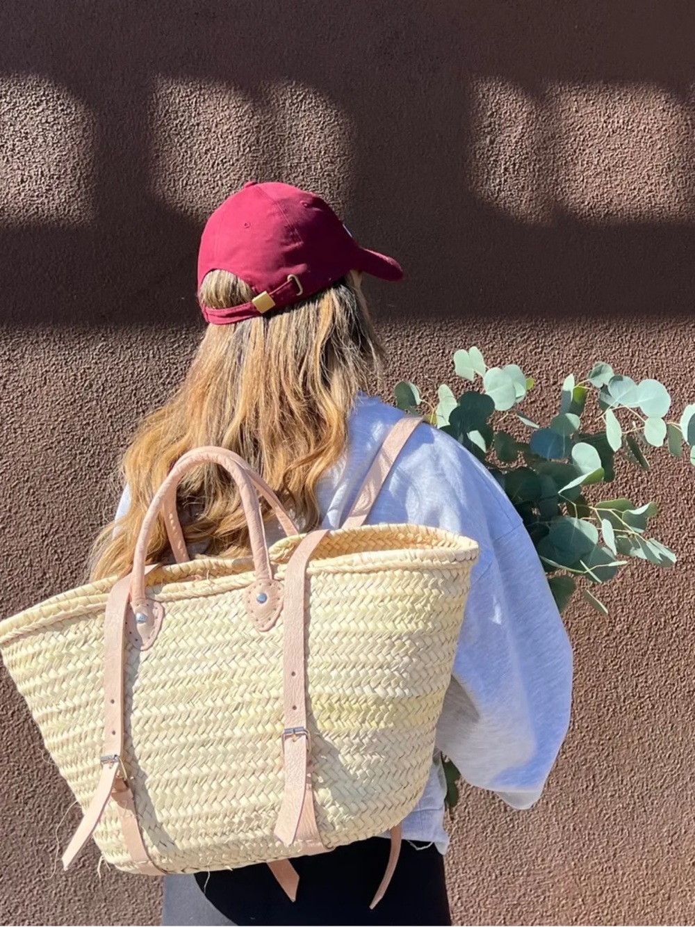 Franki Resort Straw Basket Backpack